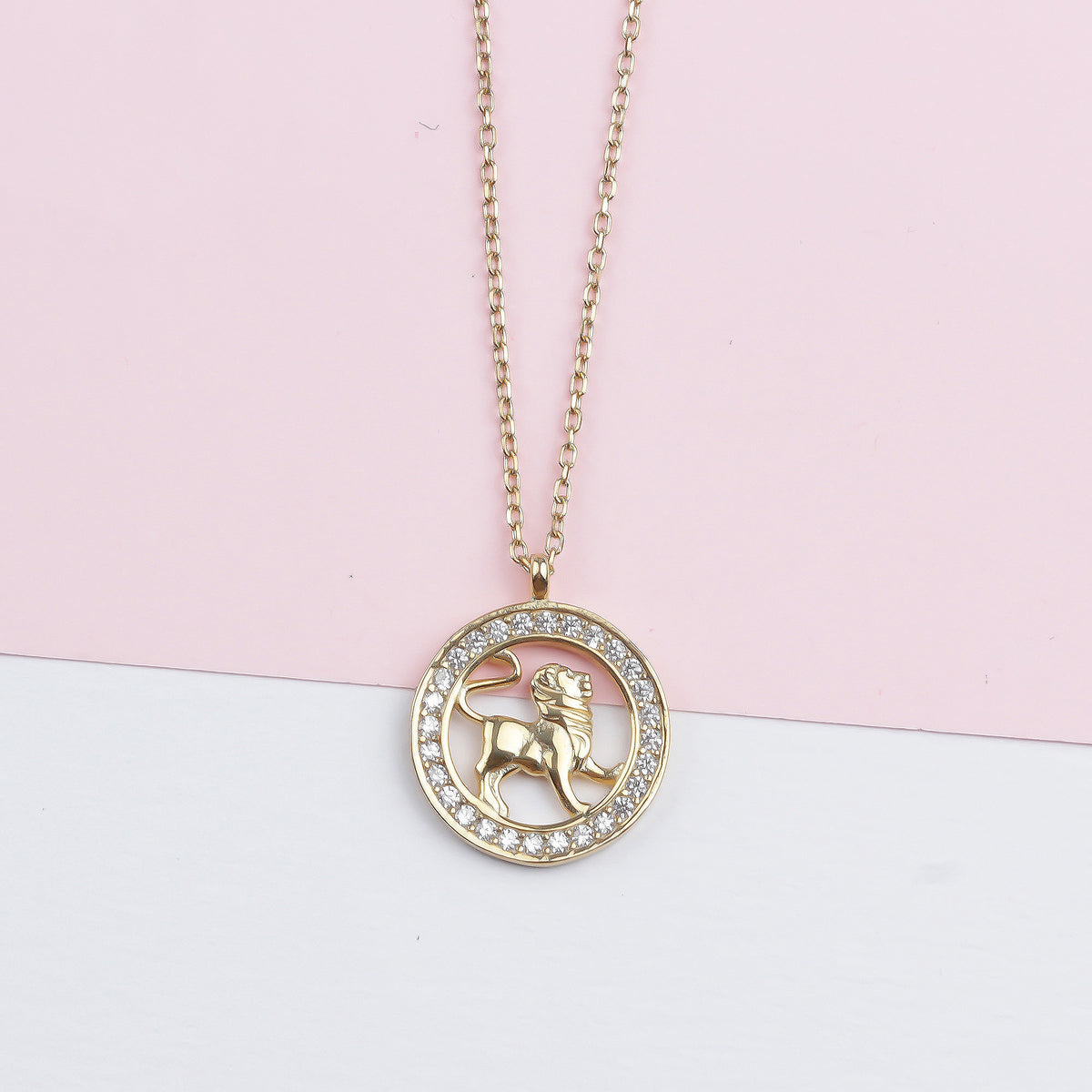 925k Sterling Silver Lion Zodiac Necklace