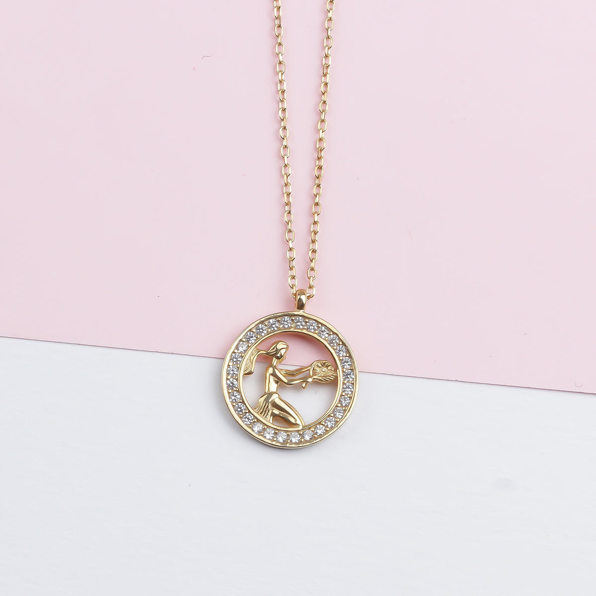 925k Sterling Silver Virgo Zodiac Necklace