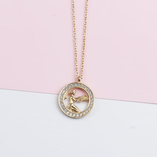 925k Sterling Silver Virgo Zodiac Necklace