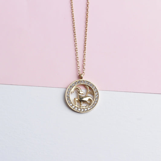 925k Sterling Silver Capricorn Zodiac Necklace
