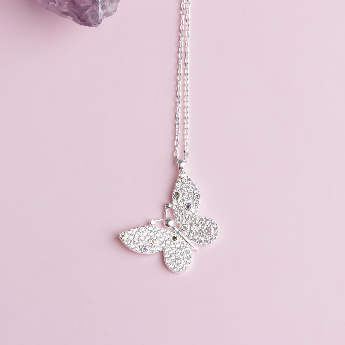 925k Sterling Silver Butterfly Necklace