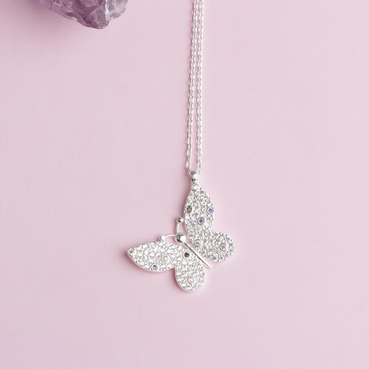 925k Sterling Silver Butterfly Necklace