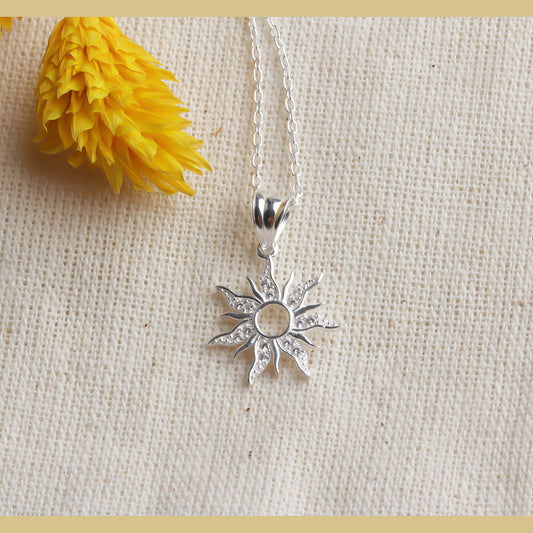 925k Sterling Silver Sun Necklace