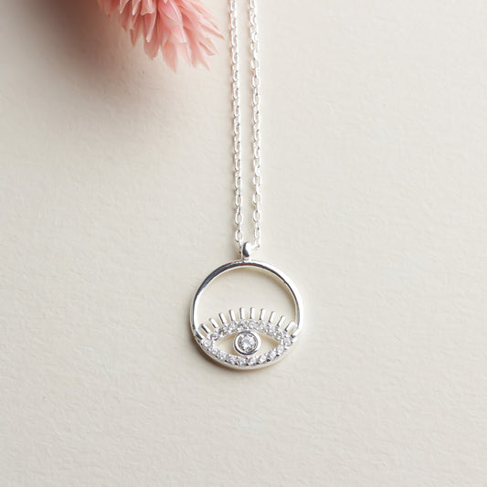 925k Sterling Silver Eye Necklace