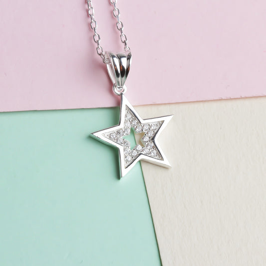 925k Sterling Silver Star Necklace