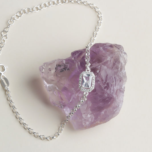 925k Sterling Silver Baguette Bracelet
