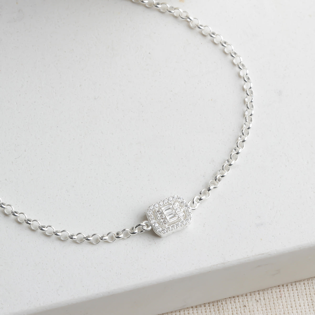 925k Sterling Silver Baguette Bracelet - alternate view 2