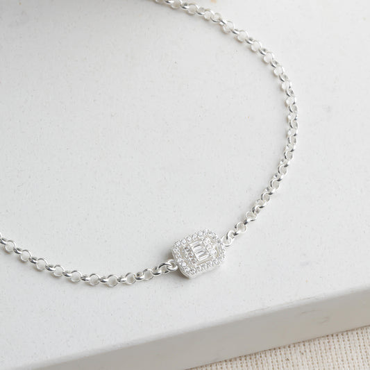 925k Sterling Silver Baguette Bracelet - alternate view 2