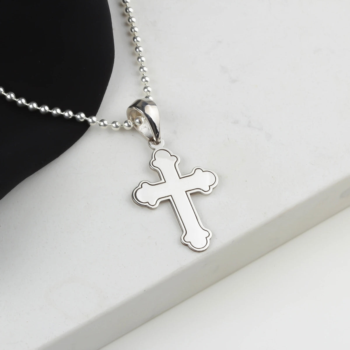 925k Sterling Silver Cross Necklace - alternate view 2