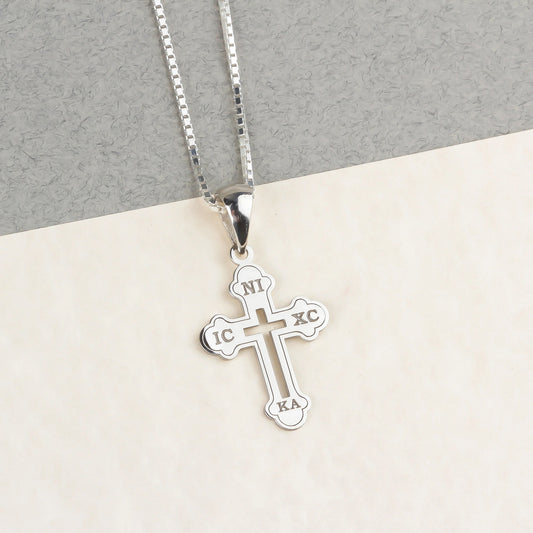 925k Sterling Silver Cross Necklace - alternate view 2