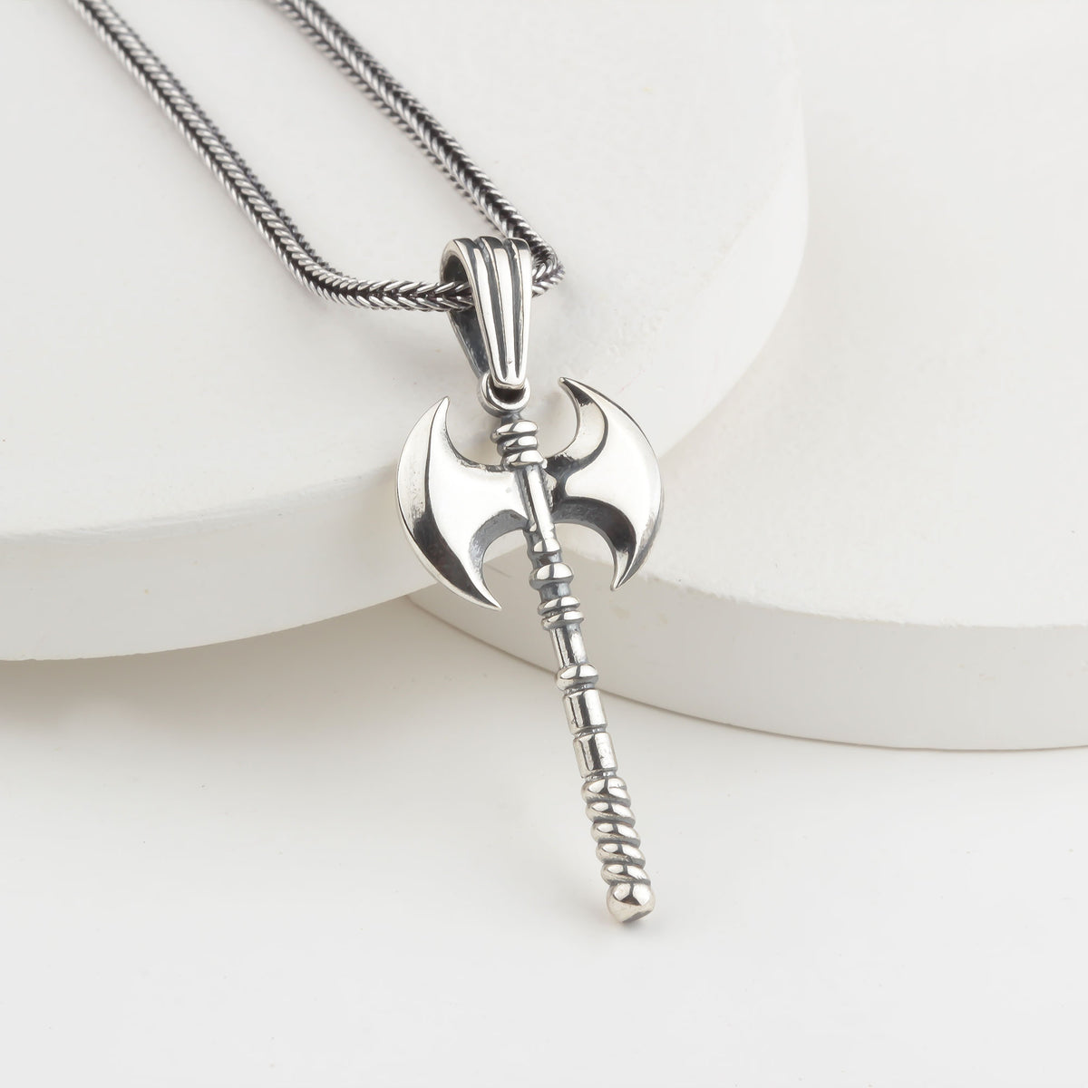 925 Sterling Silver Viking Axe Necklace