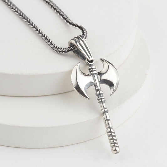 925 Sterling Silver Viking Axe Necklace