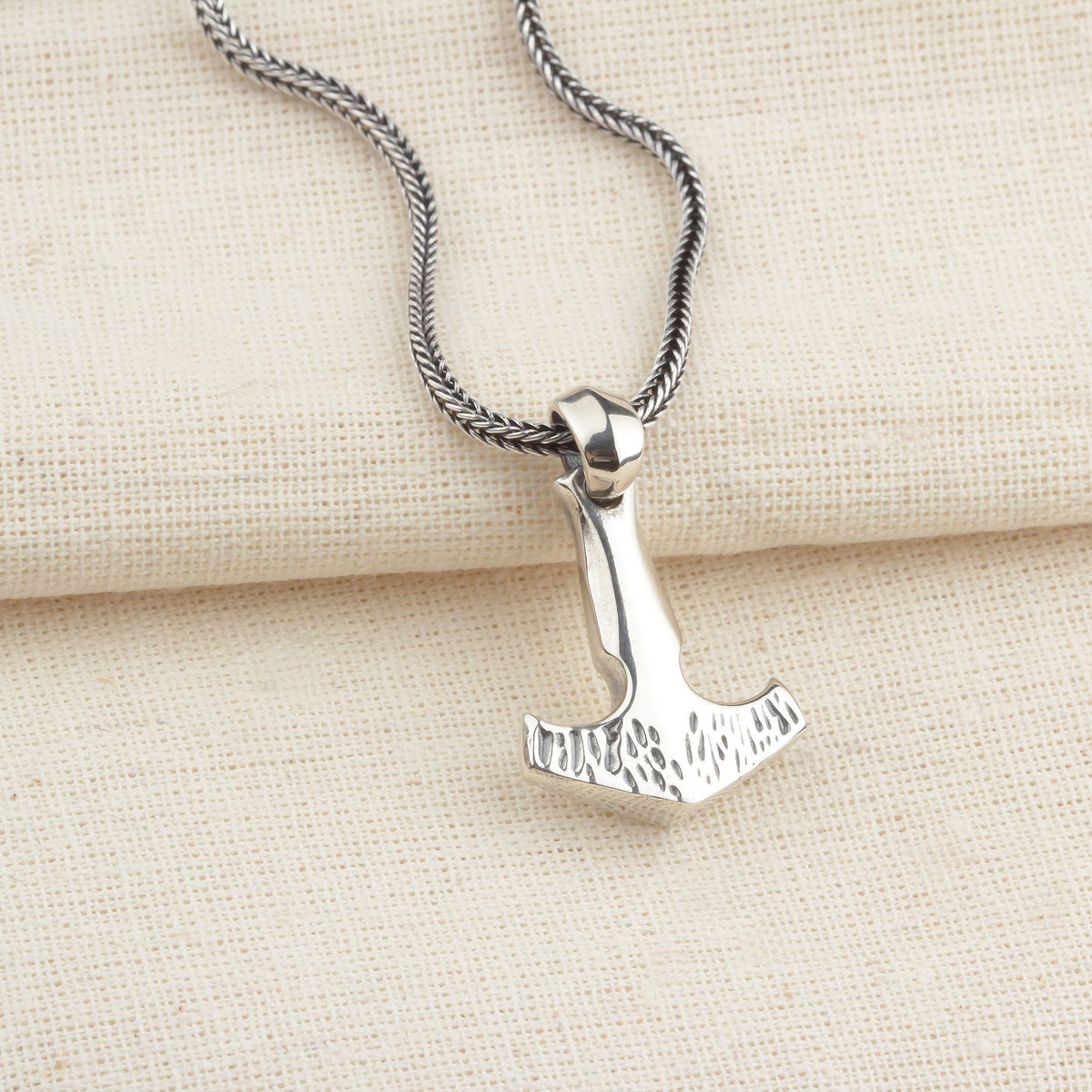 925 Sterling Silver Viking Mjölnir Hammer Necklace