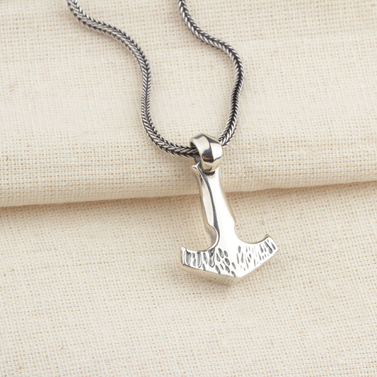 925 Sterling Silver Viking Mjölnir Hammer Necklace