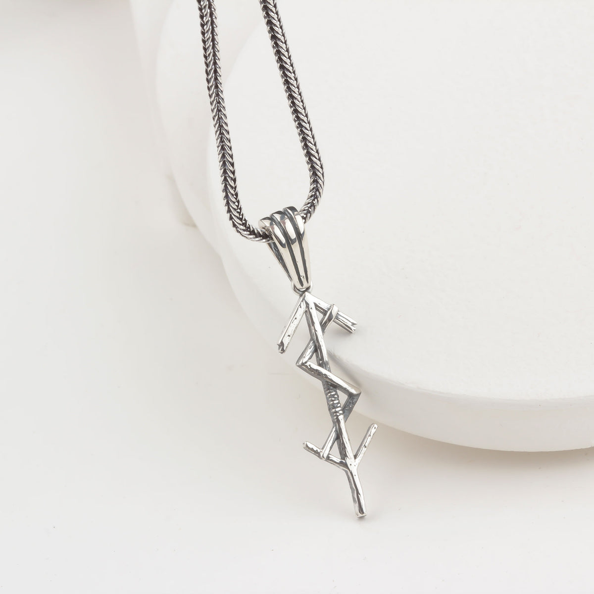 925 Sterling Silver Viking Runes Necklace