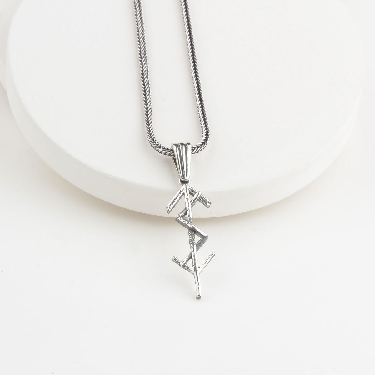 925 Sterling Silver Viking Runes Necklace