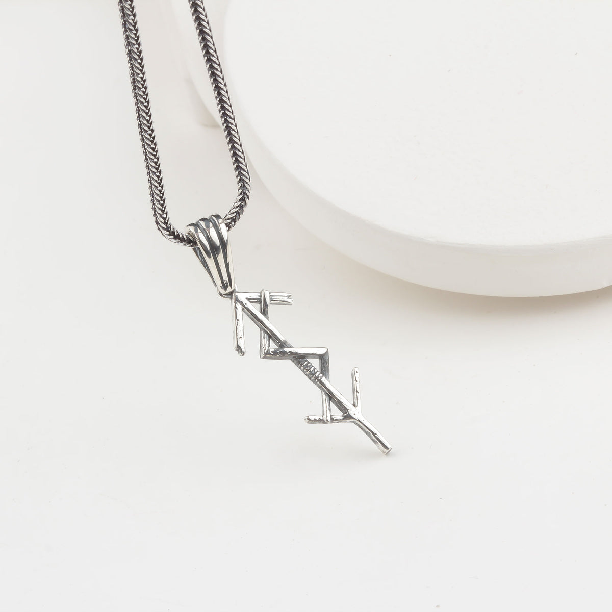 925 Sterling Silver Viking Runes Necklace