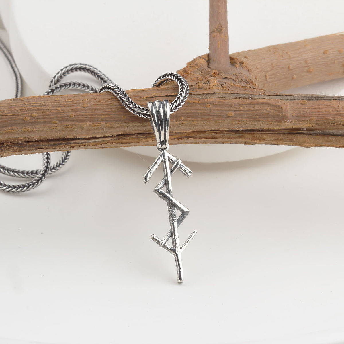 925 Sterling Silver Viking Runes Necklace