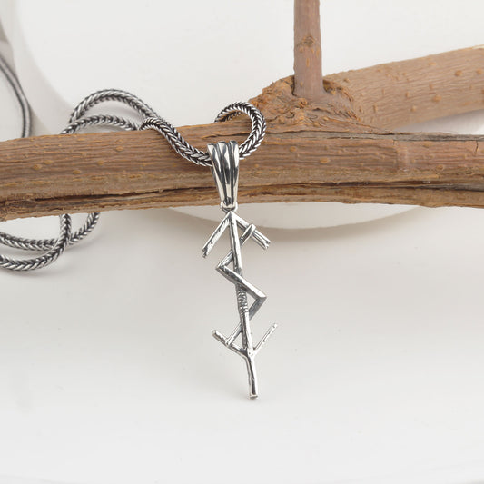 925 Sterling Silver Viking Runes Necklace