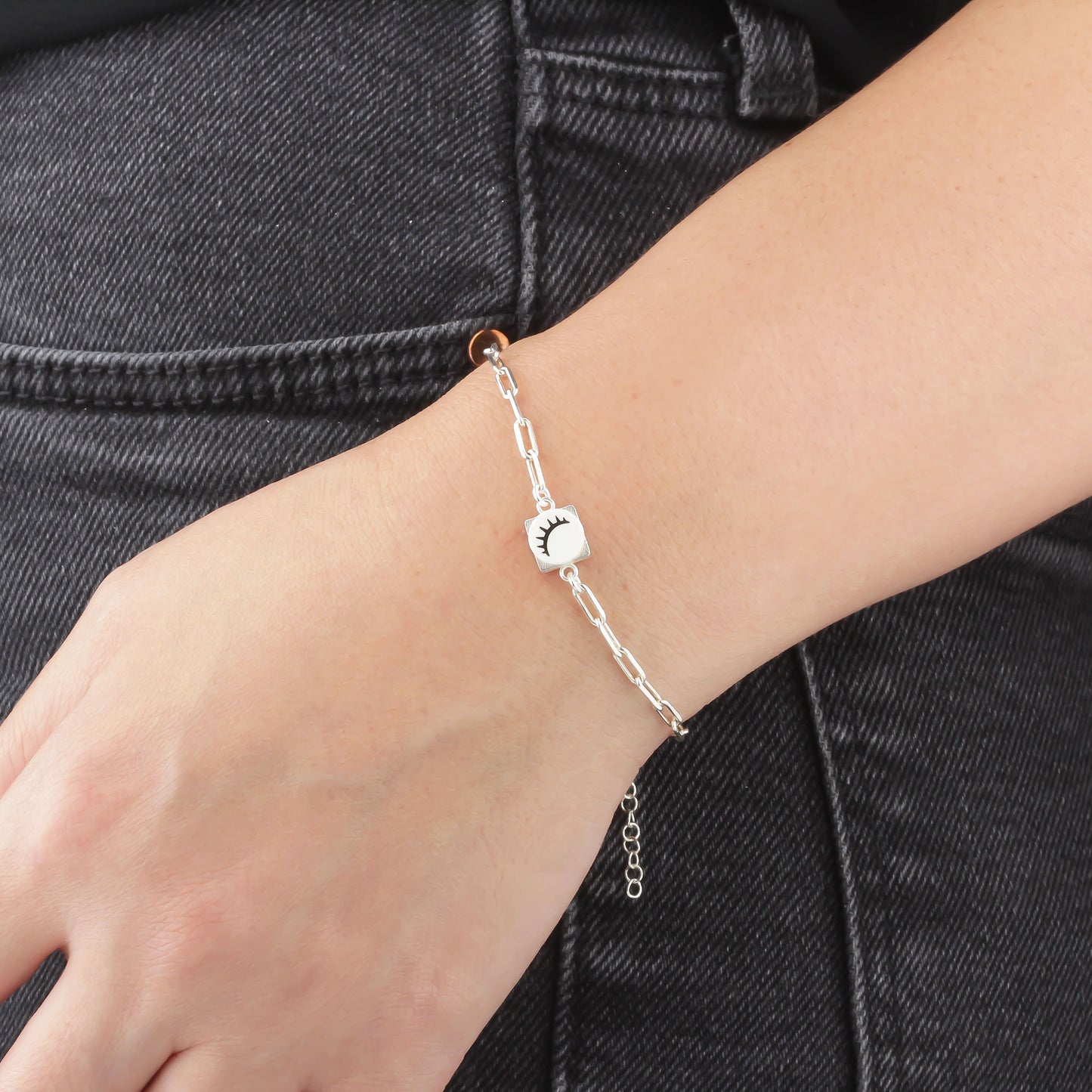 Bricks Jewel Sterling Silver 1x1 Brick Bracelet - alternate view 3