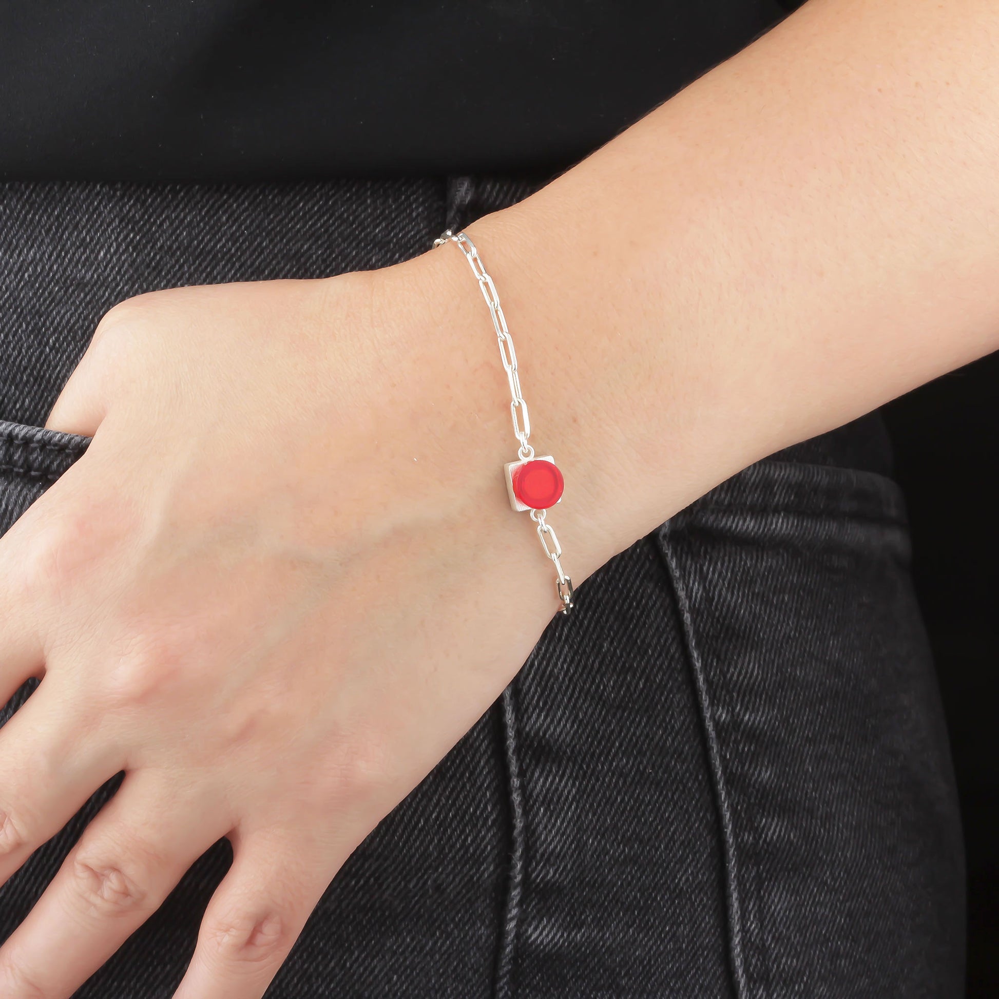 Bricks Jewel Sterling Silver 1x1 Brick Bracelet - alternate view 4