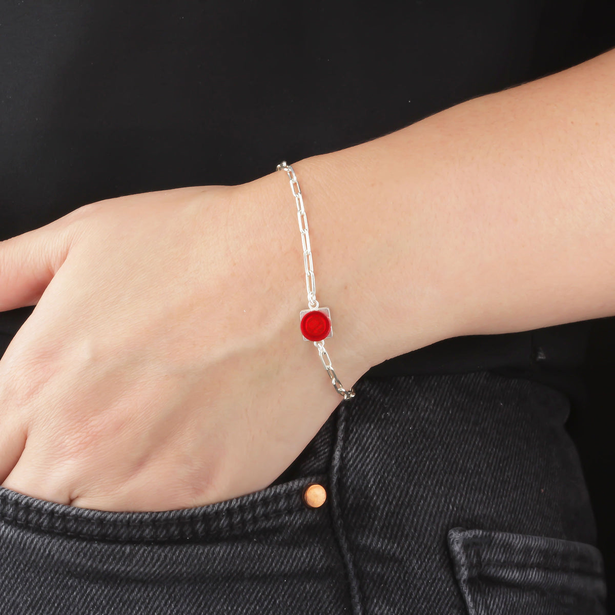 Bricks Jewel Sterling Silver 1x1 Brick Bracelet - alternate view 5