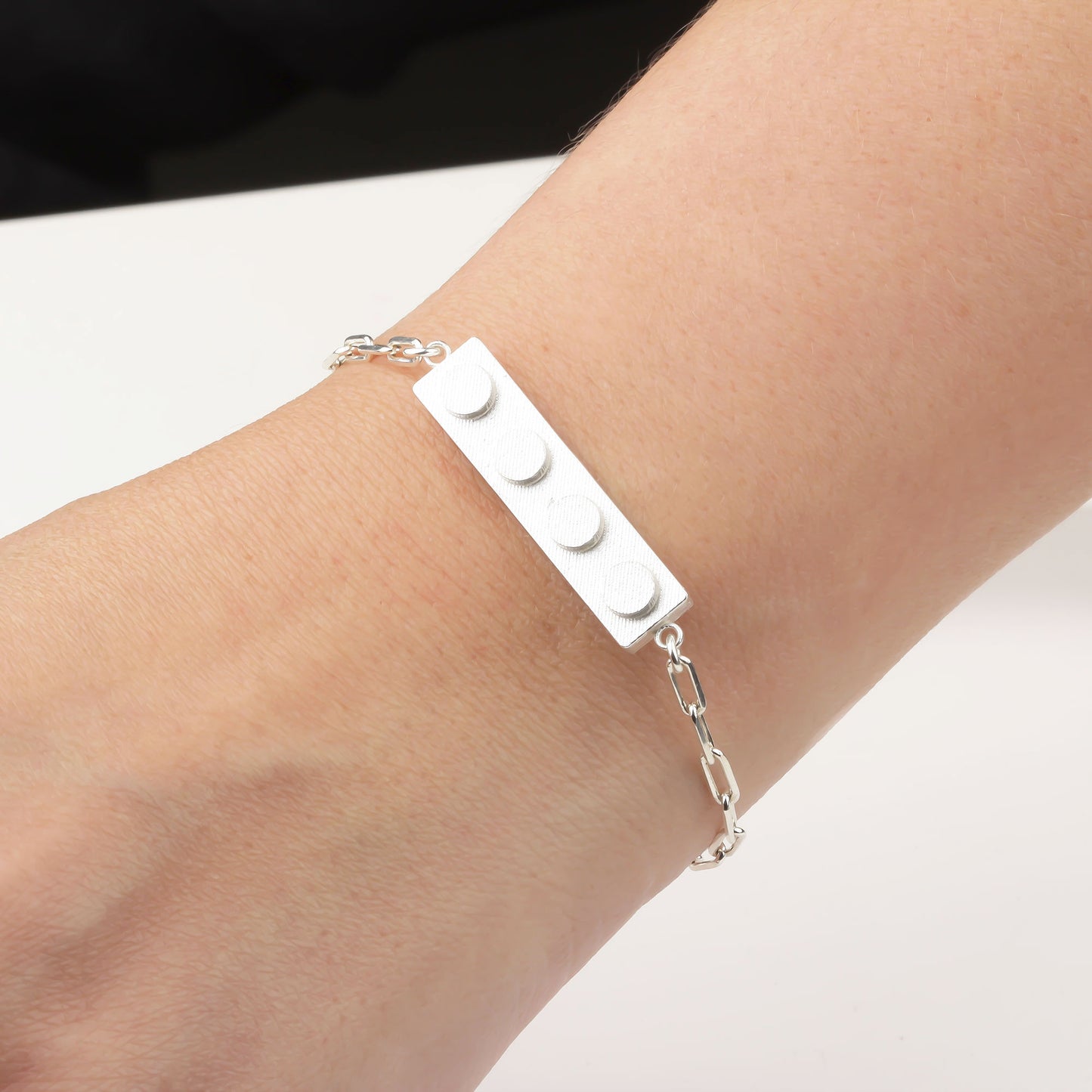 Bricks Jewel Sterling Silver 1x4 Brick Bracelet - alternate view 2