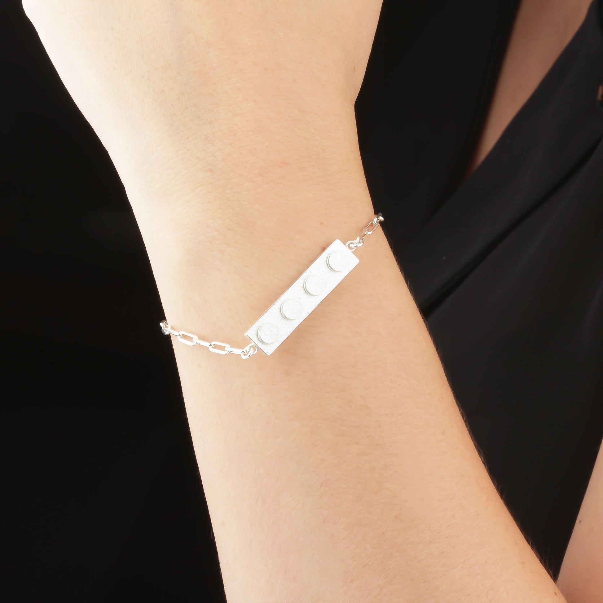 Bricks Jewel Sterling Silver 1x4 Brick Bracelet