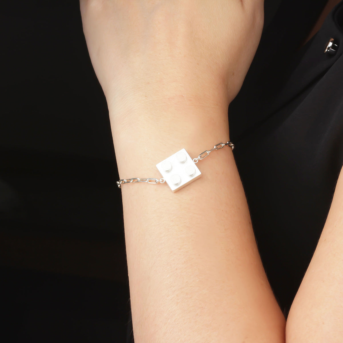 Bricks Jewel Sterling Silver 2x2 Brick Bracelet - alternate view 2