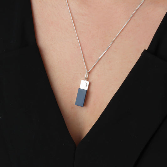 Bricks Jewel Sterling Silver 1x3 Brick Charm Necklace - alternate view 2