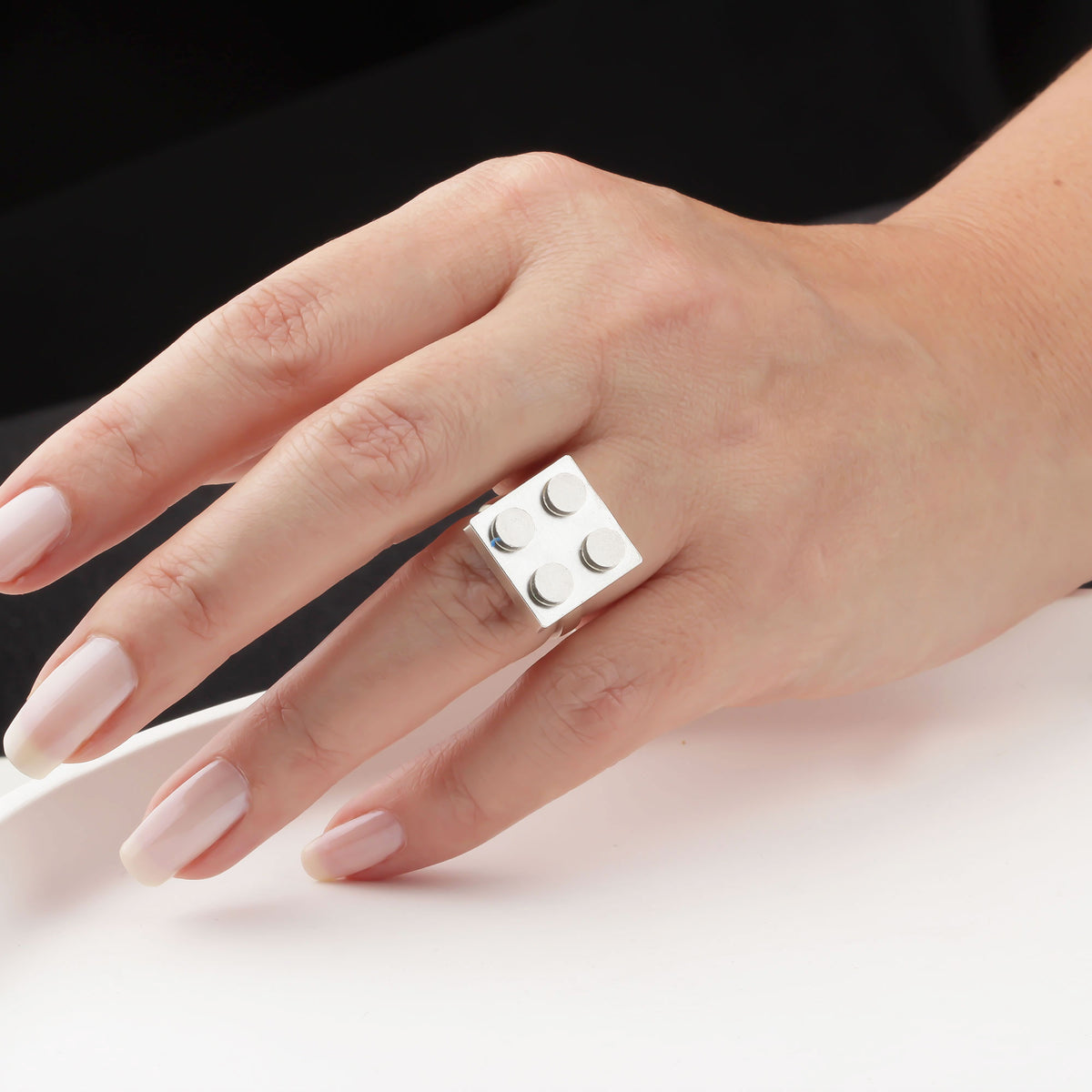 Bricks Jewel Sterling Silver 2x2 Brick Ring - alternate view 2