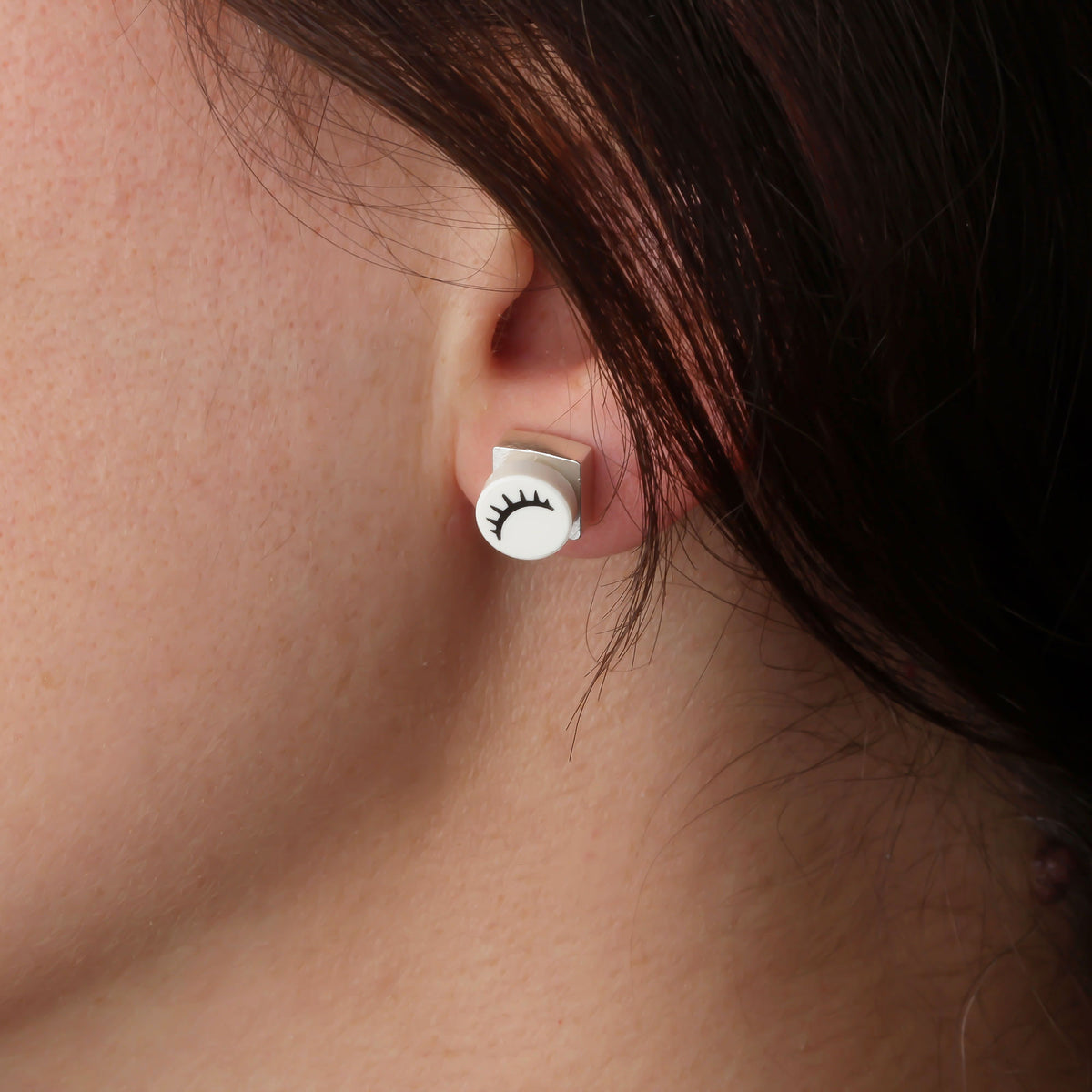 Bricks Jewel Sterling Silver 1x1 Brick Earring - alternate view 4