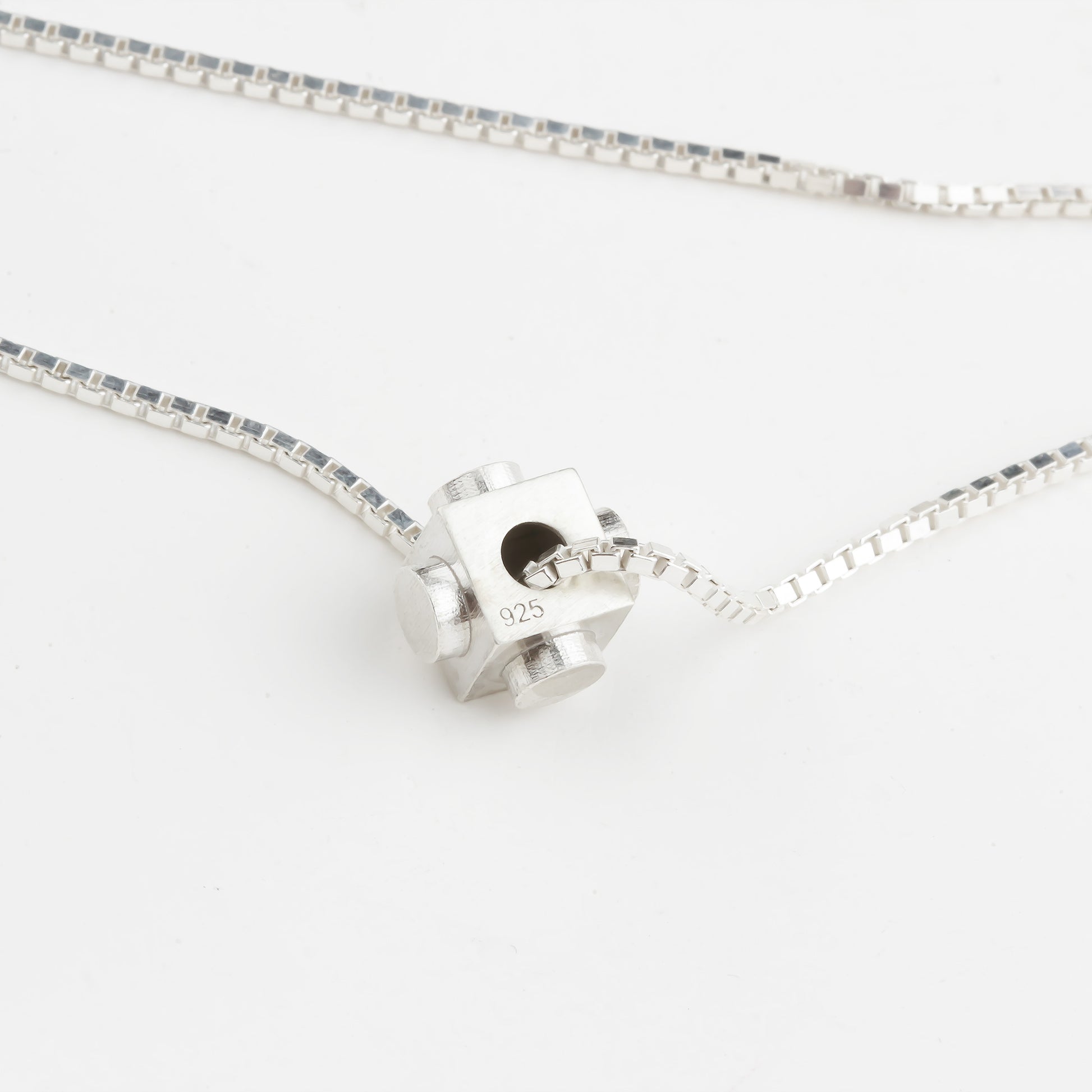 Bricks Jewel Sterling Silver Spinner Brick Charm Necklace - alternate view 2