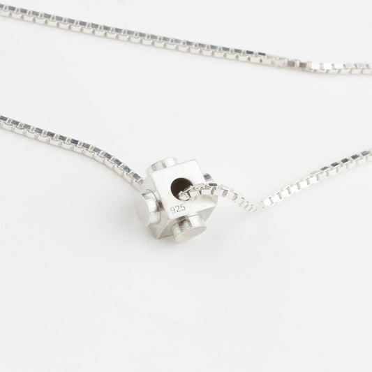 Bricks Jewel Sterling Silver Spinner Brick Charm Necklace - alternate view 2