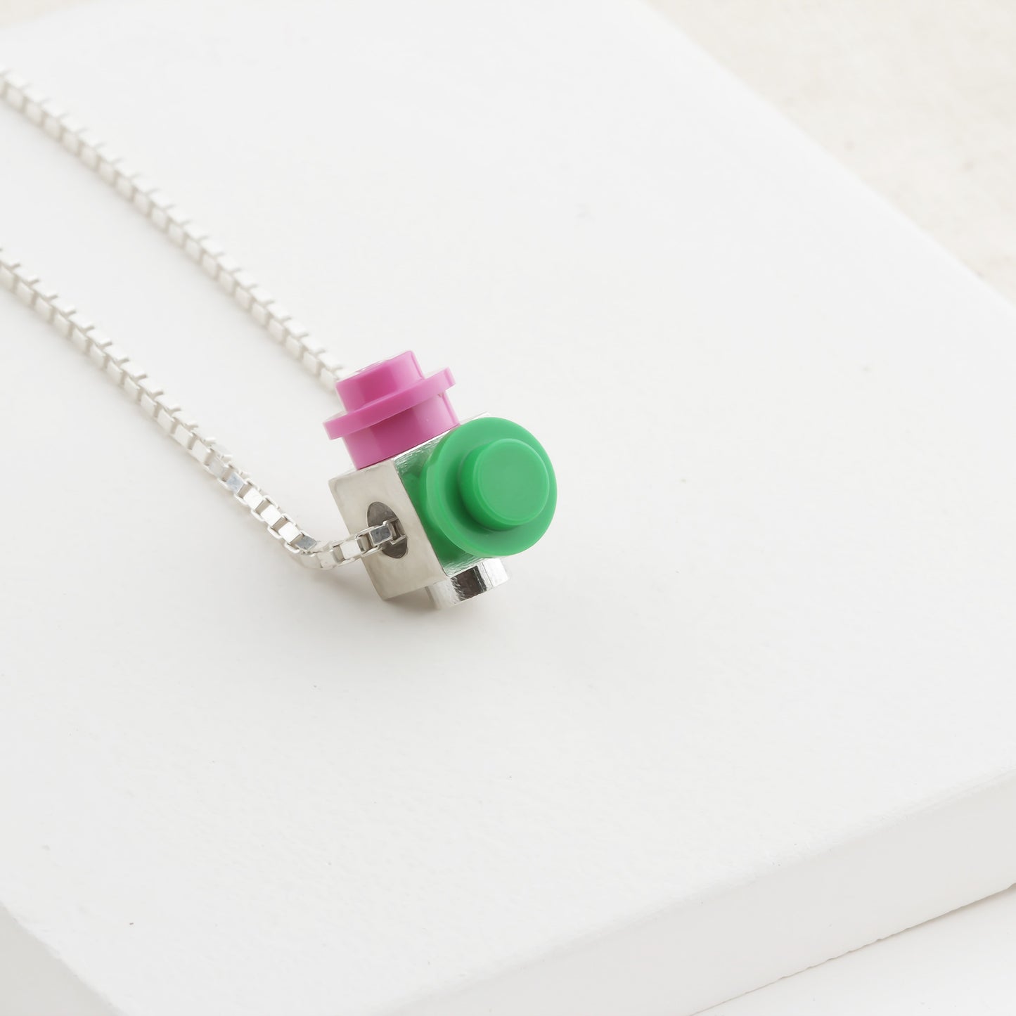 Bricks Jewel Sterling Silver Spinner Brick Charm Necklace - alternate view 6