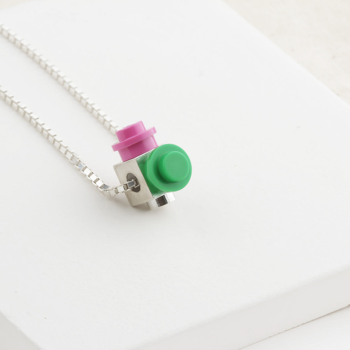 Bricks Jewel Sterling Silver Spinner Brick Charm Necklace - alternate view 6