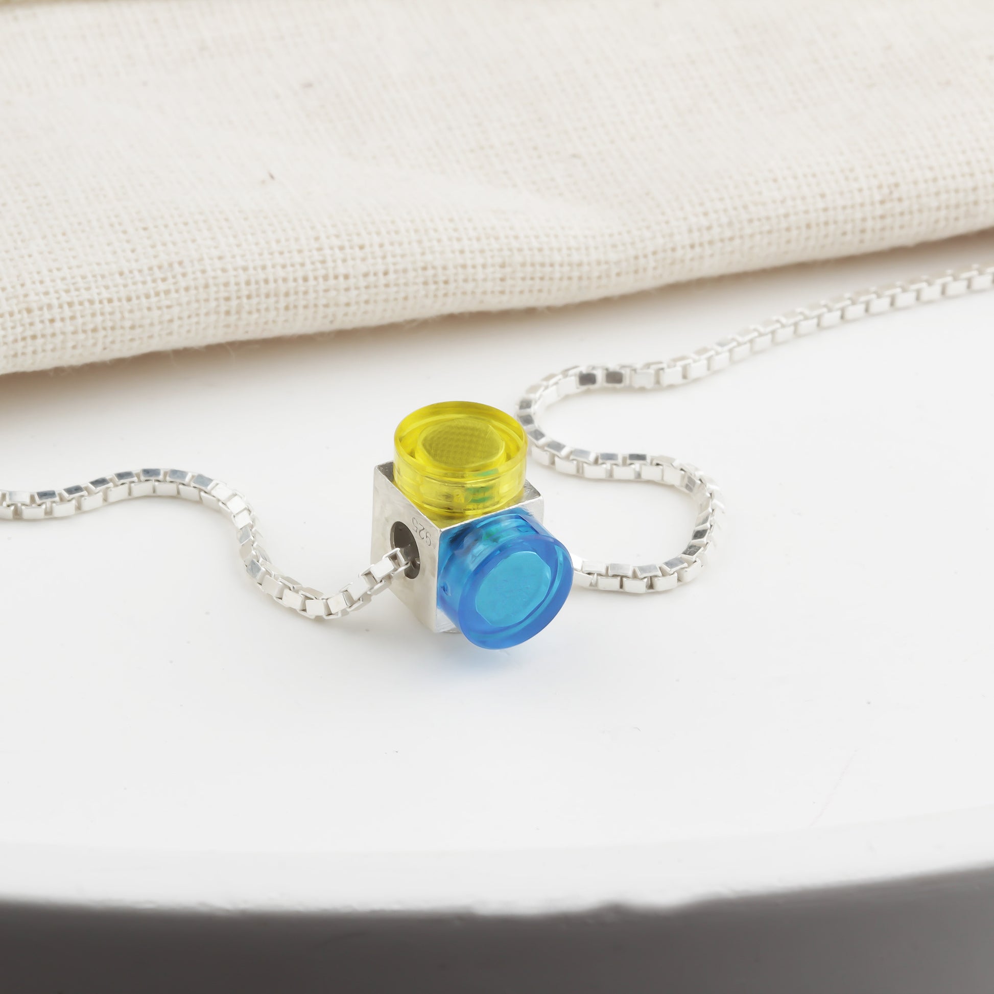 Bricks Jewel Sterling Silver Spinner Brick Charm Necklace - alternate view 7