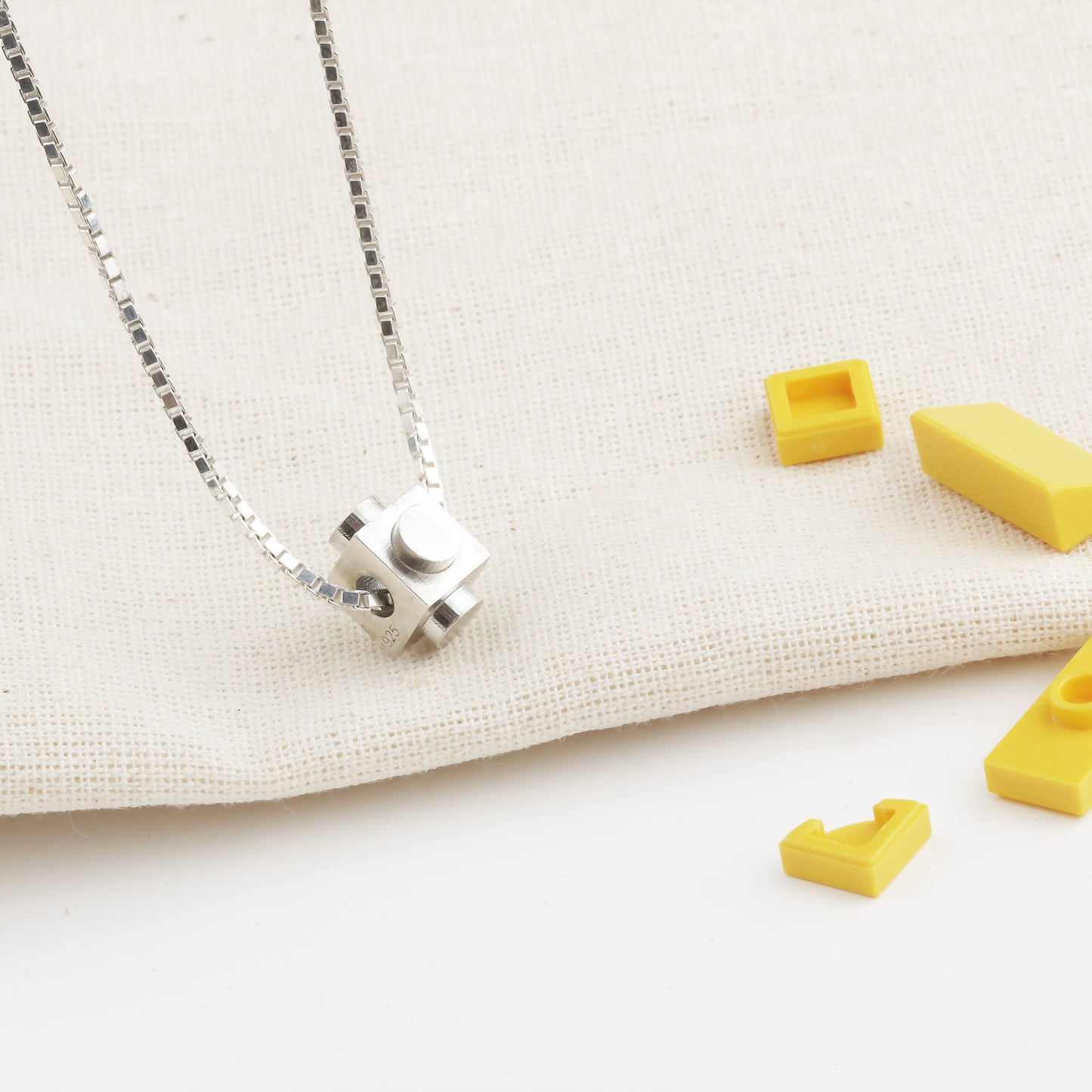 Bricks Jewel Sterling Silver Spinner Brick Charm Necklace - alternate view 8