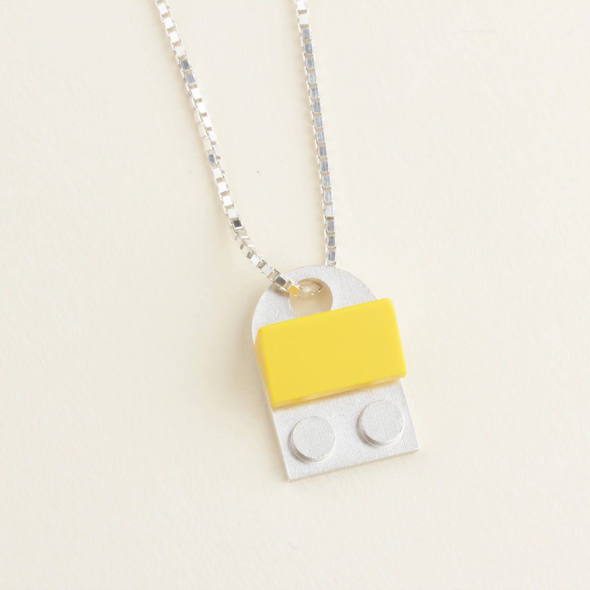 Bricks Jewel Sterling Silver 2x2 Brick Charm Necklace - alternate view 5