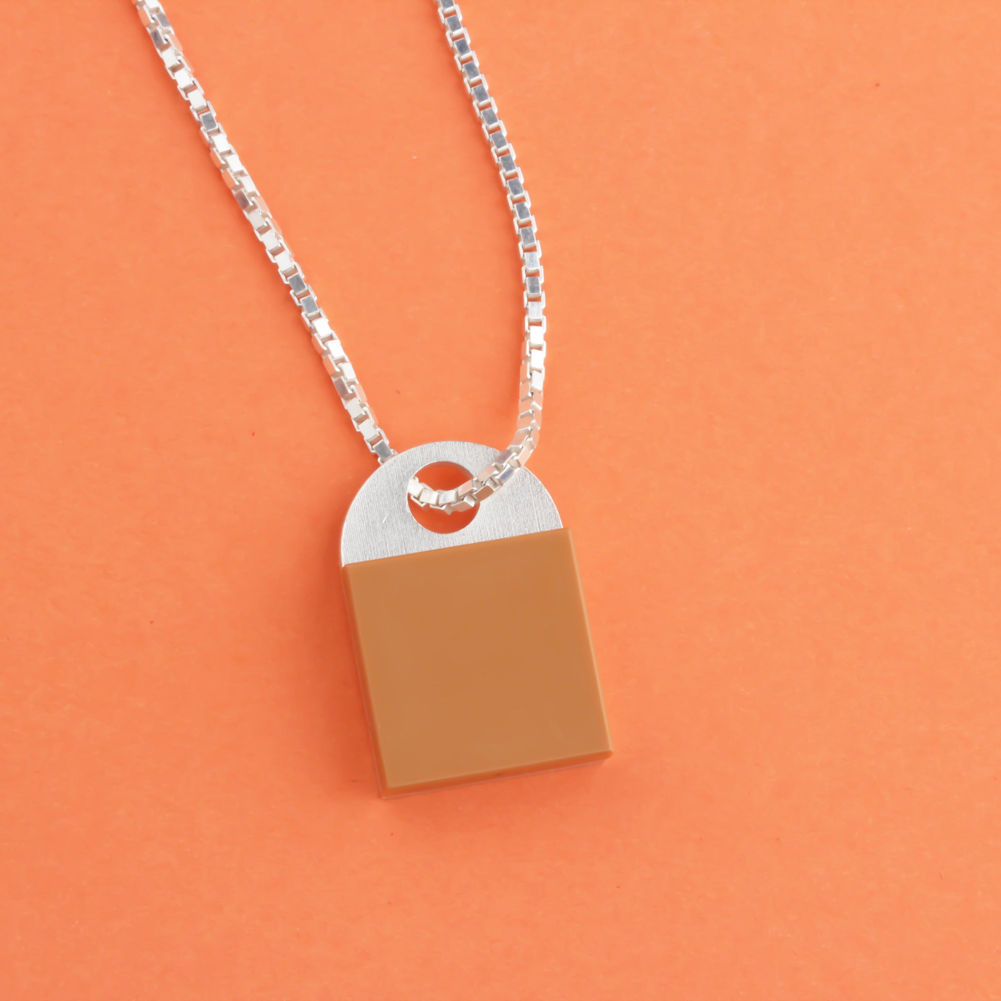 Bricks Jewel Sterling Silver 2x2 Brick Charm Necklace - alternate view 6