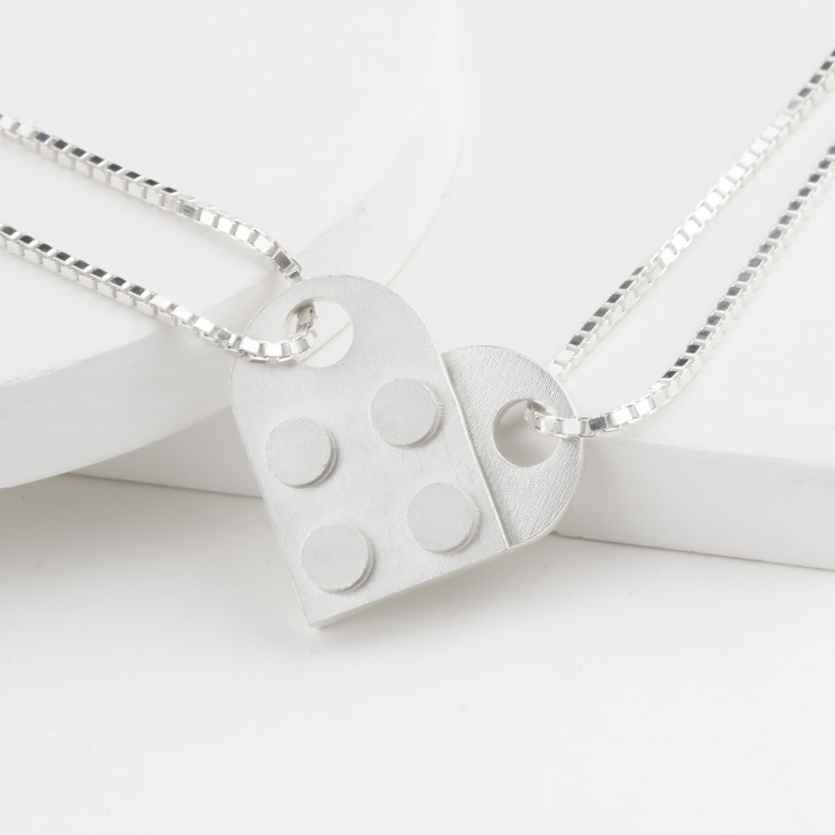 Bricks Jewel Sterling Silver 2x2 Brick Charm Necklace - alternate view 7
