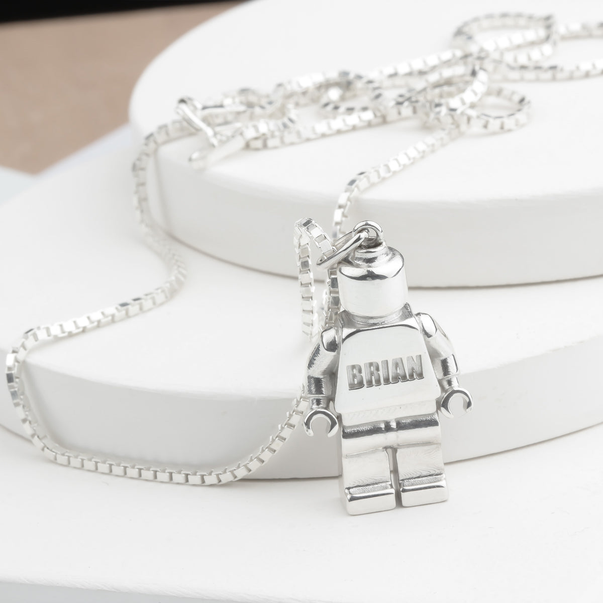 Bricks Jewel Sterling Silver Brick Figure Charm Necklace - alternate view 10