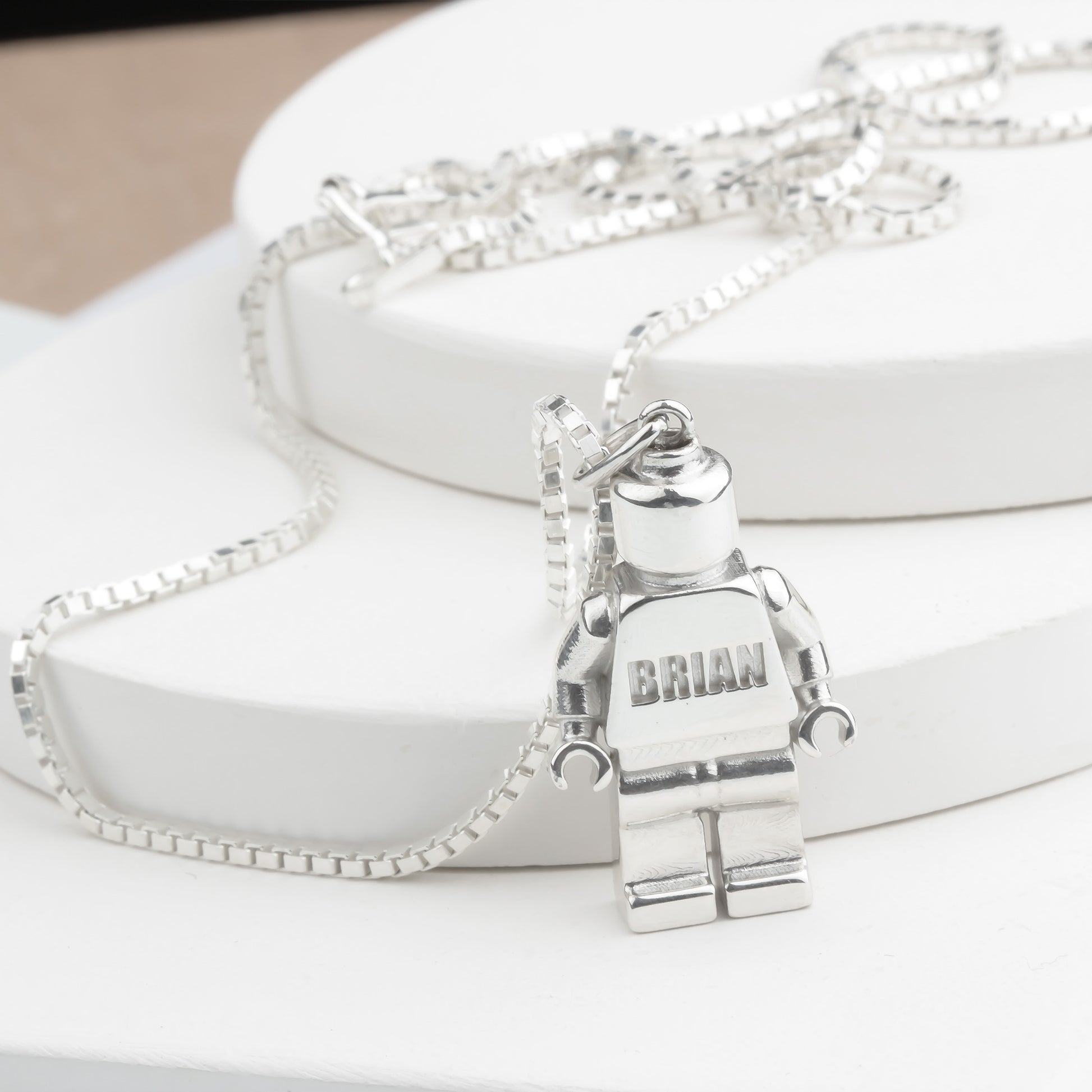 Bricks Jewel Sterling Silver Brick Figure Charm Necklace - alternate view 10