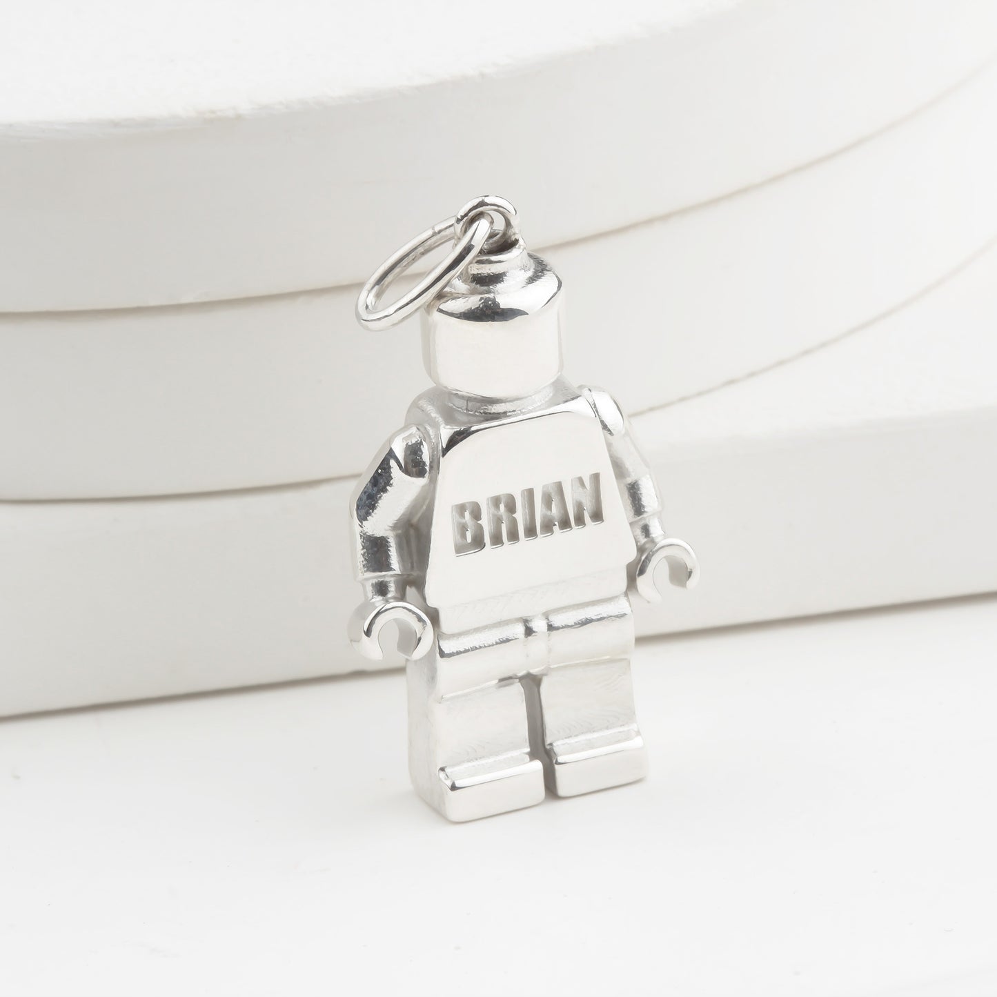 Bricks Jewel Sterling Silver Brick Figure Charm Necklace - alternate view 2
