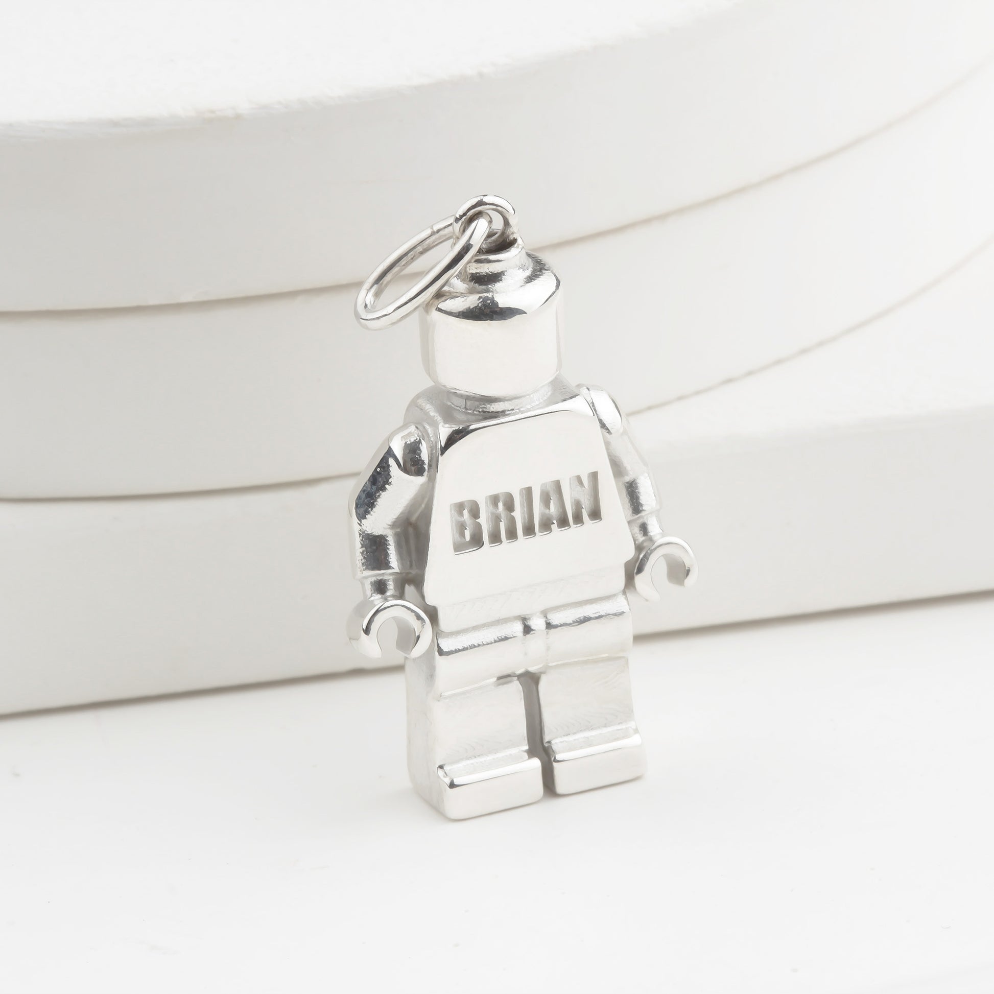 Bricks Jewel Sterling Silver Brick Figure Charm Necklace - alternate view 2