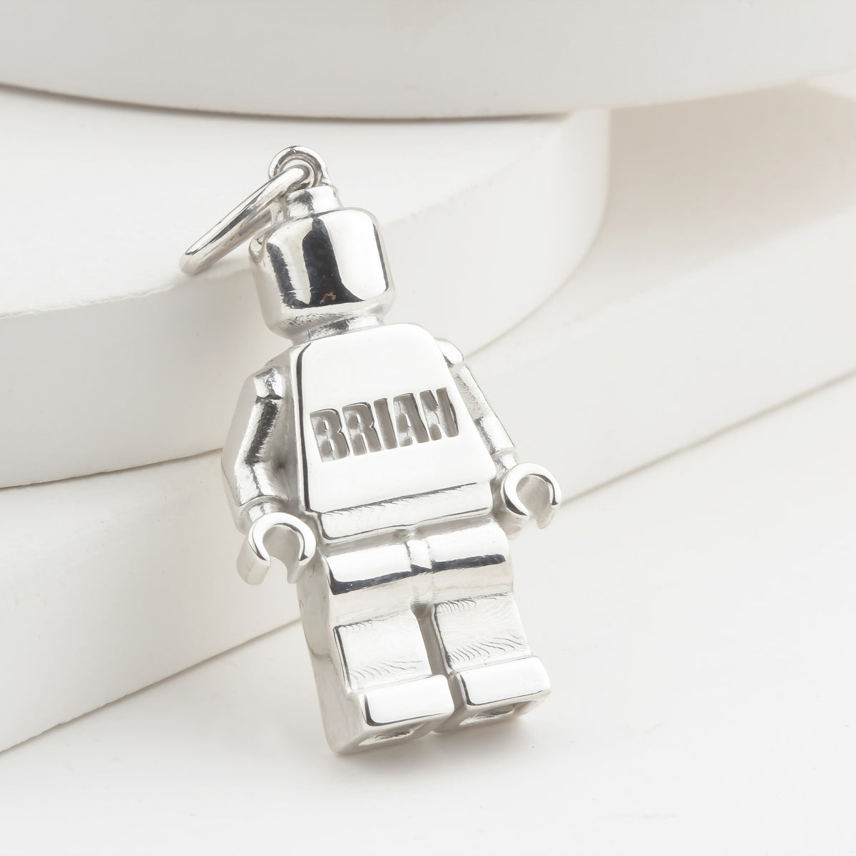 Bricks Jewel Sterling Silver Brick Figure Charm Necklace - alternate view 3