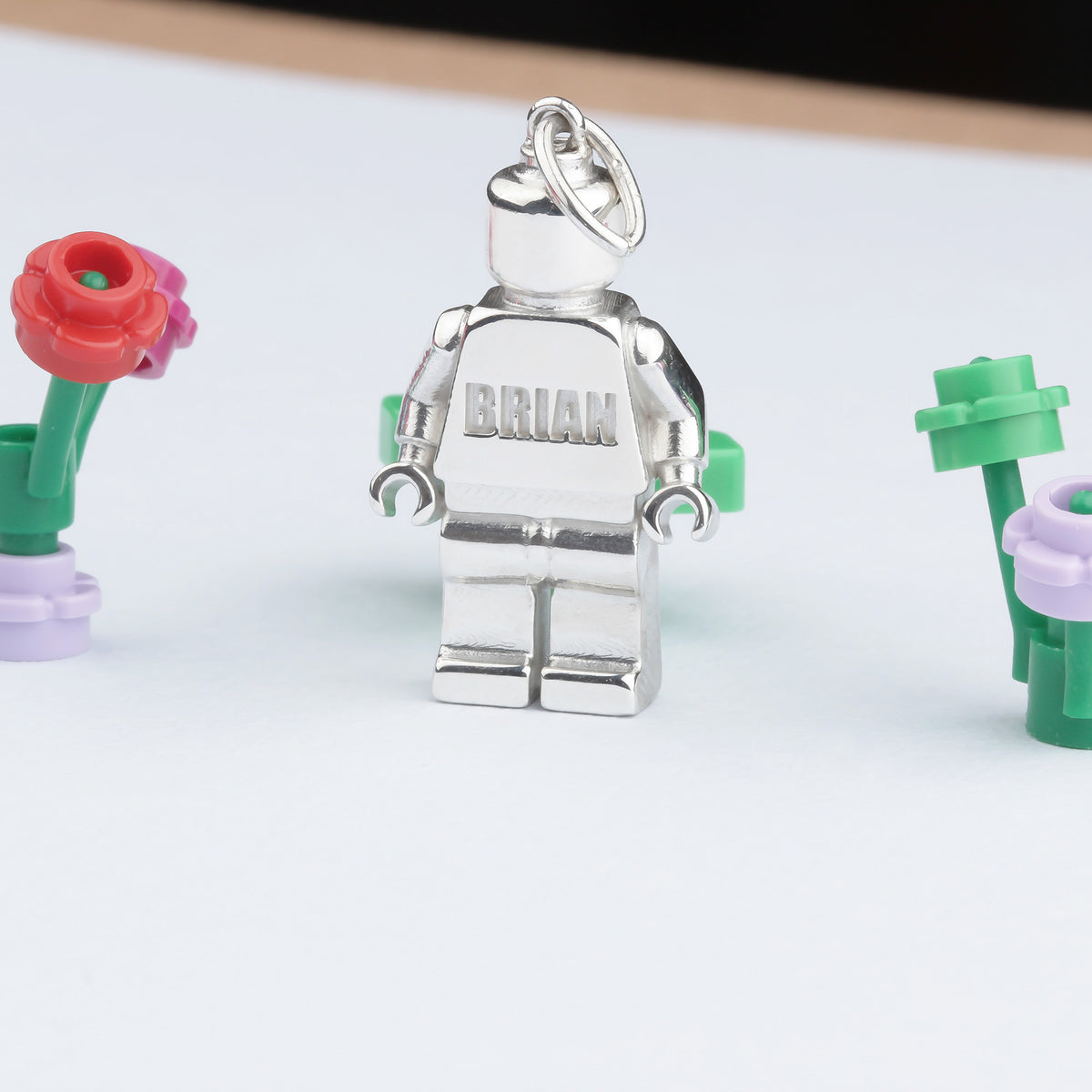 Bricks Jewel Sterling Silver Brick Figure Charm Necklace - alternate view 6