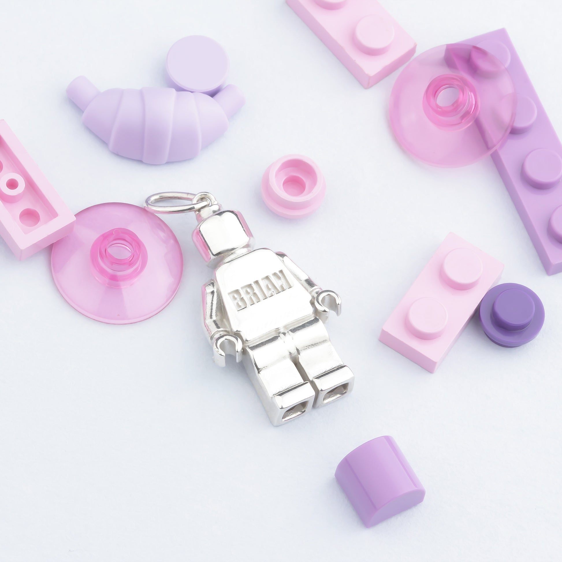 Bricks Jewel Sterling Silver Brick Figure Charm Necklace - alternate view 7
