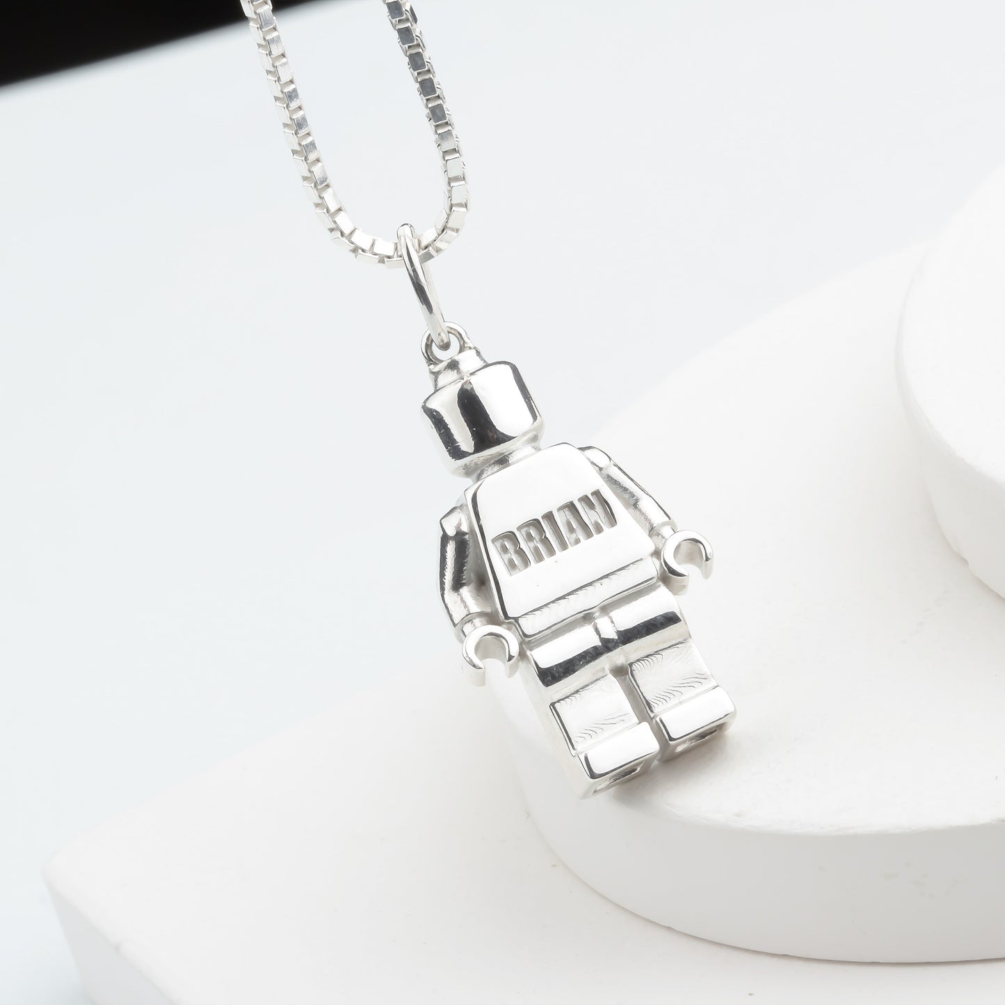 Bricks Jewel Sterling Silver Brick Figure Charm Necklace - alternate view 9