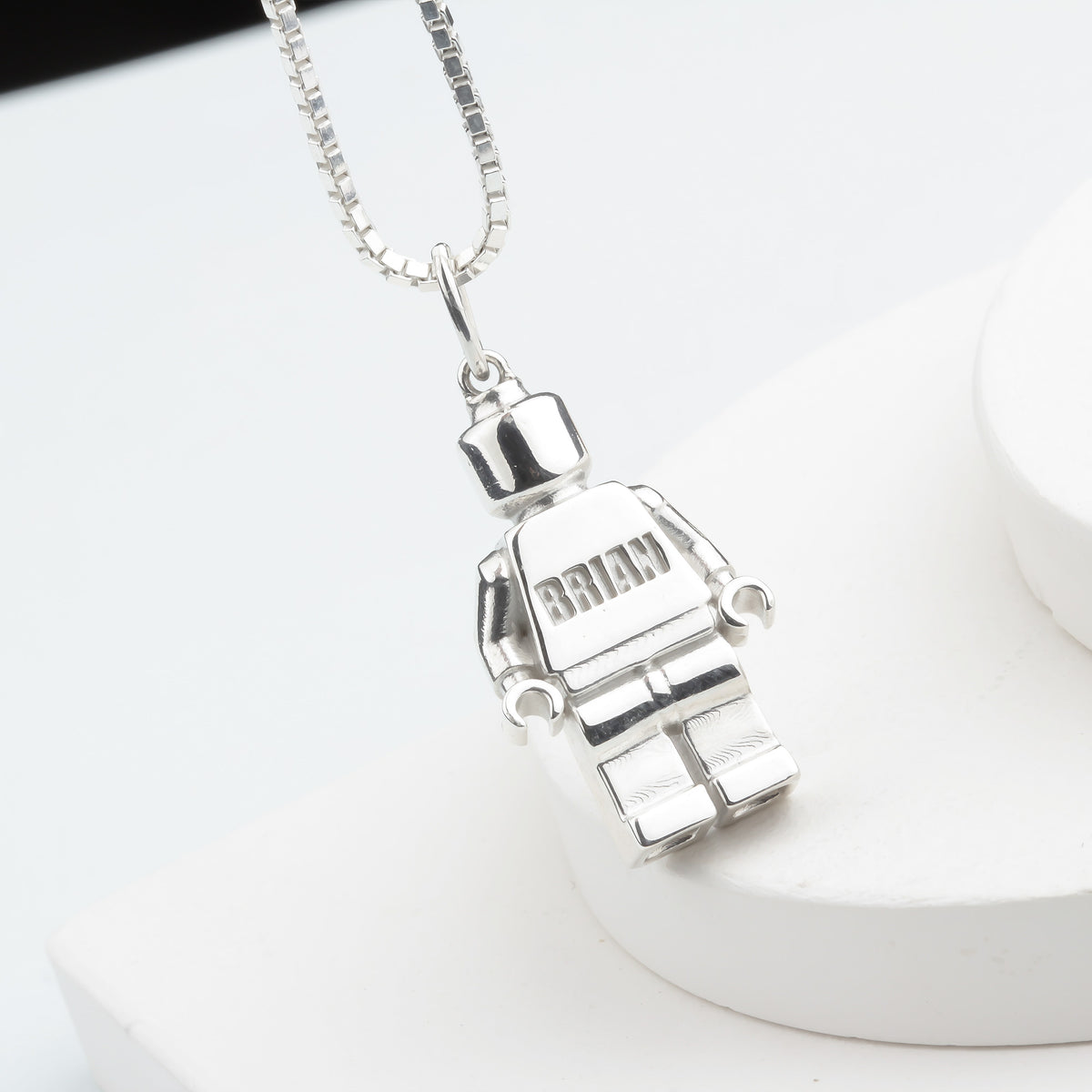 Bricks Jewel Sterling Silver Brick Figure Charm Necklace - alternate view 9